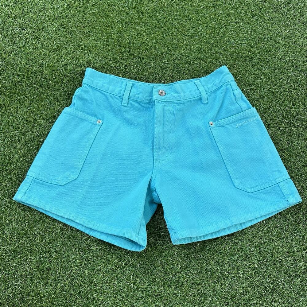Vtg Y2K DKNY Womens Jean Shorts Blue Size 10 Cotton‎ Big Pockets Preppy Bratz